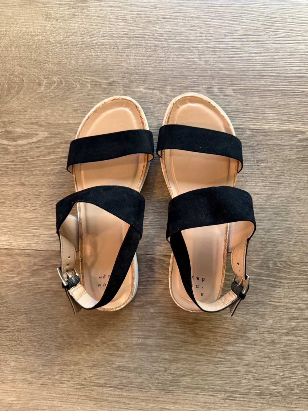a new day Black Two-Band Slingback Sandals with Buckle